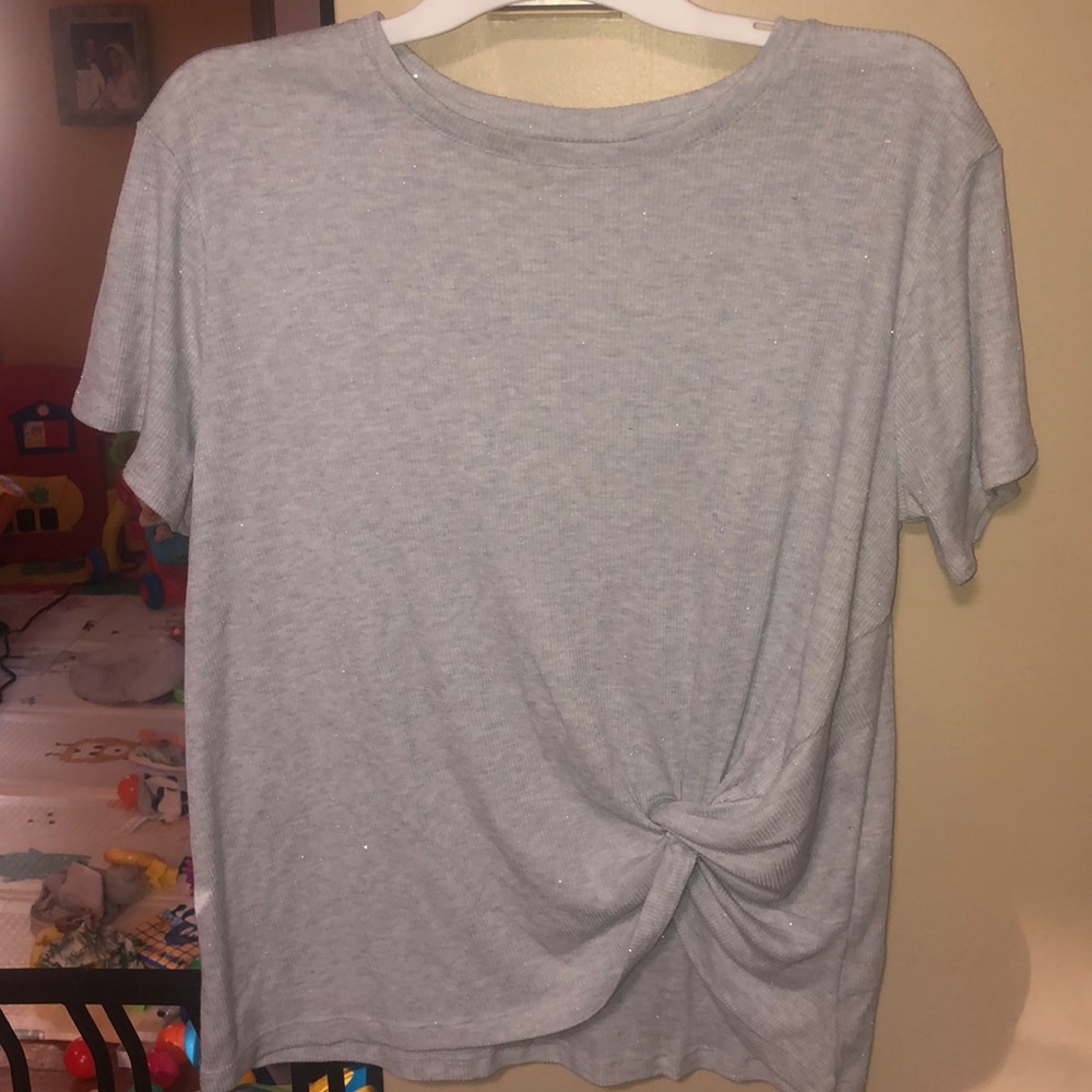 Robbed T-shirt with tie detail